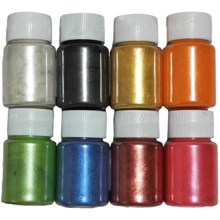 Kit De 13 Pigments Mica Nacrés Aurora Effet AB - Colorants Pour Résine Époxy, Savon, Bijoux - 10g Par Couleur