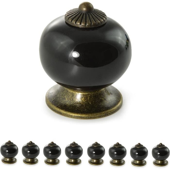 Poignées Et Boutons De Tiroir En Céramique Et Laiton – Placard, Armoire – Lot Neuf