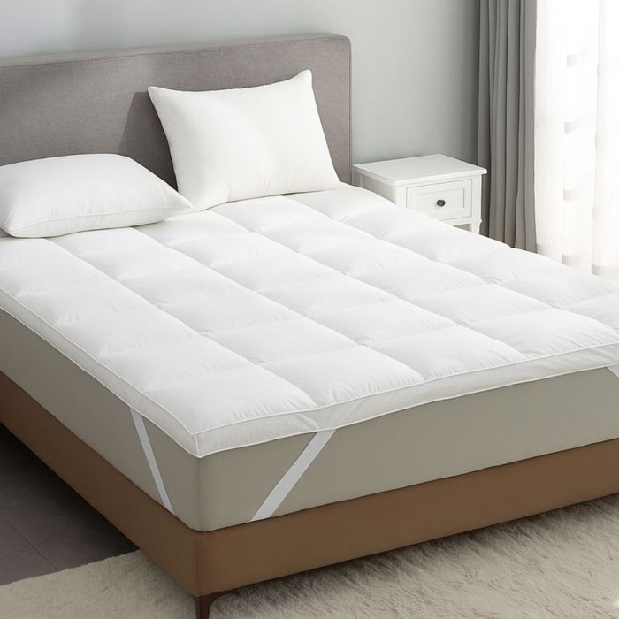 ALPES BLANC - Surmatelas en plumes 90x190 cm – Fabrication française – Confort hôtelier haut de gamme – Enveloppe percale ALPES BLANC - Surmatelas en plumes 90x190 cm – Fabrication française – Confort hôtelier haut de gamme – Enveloppe percale