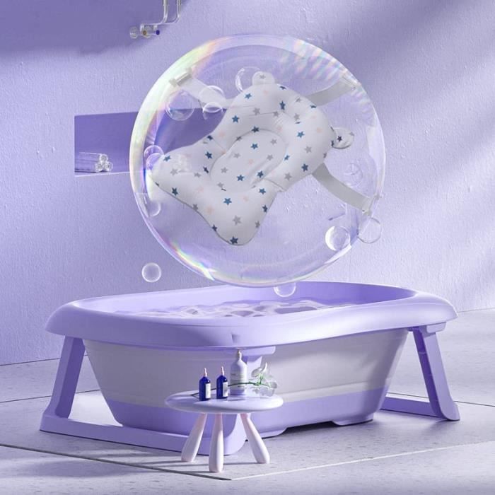 Baignoire pliable bébé pliante évolutive - SINBIDE - Blanc + bleu foncé -  Thermomètre - Coussin de bain - Cdiscount Puériculture & Eveil bébé