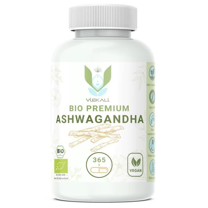 Ashwagandha 1200 Mg Haute Puissance - 5% Withanolides - 30/60/120 Gélules - Bio Et Végétalien