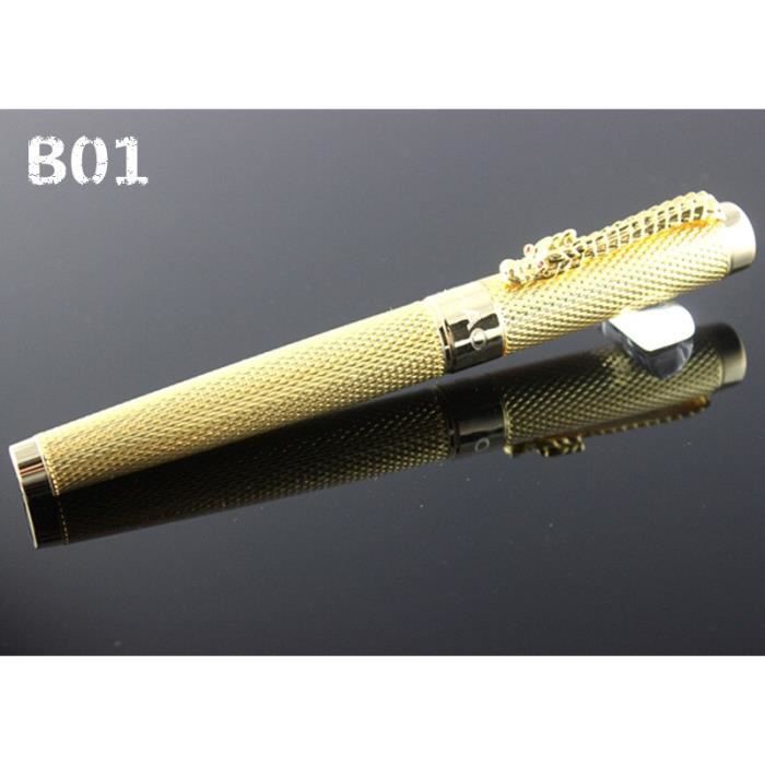 Stylo Plume Doré Modèle 7023 - Plume Fine - Acier De Luxe - Nouveau Sans Boîte - Pour écriture élégante