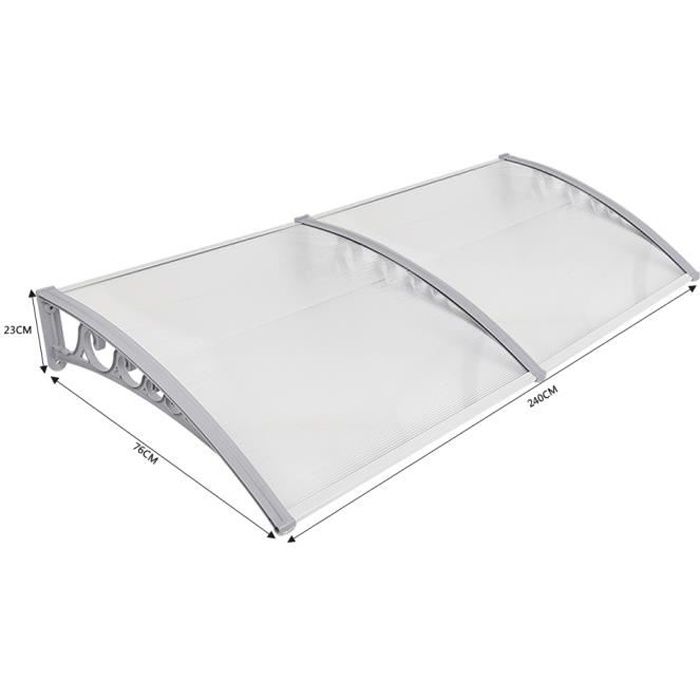 LUXS - Auvent de porte marquise d'accueil 80X240 CM