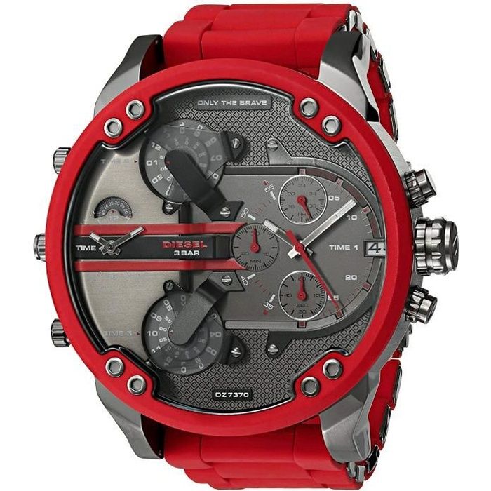 Montre homme top diesel rouge