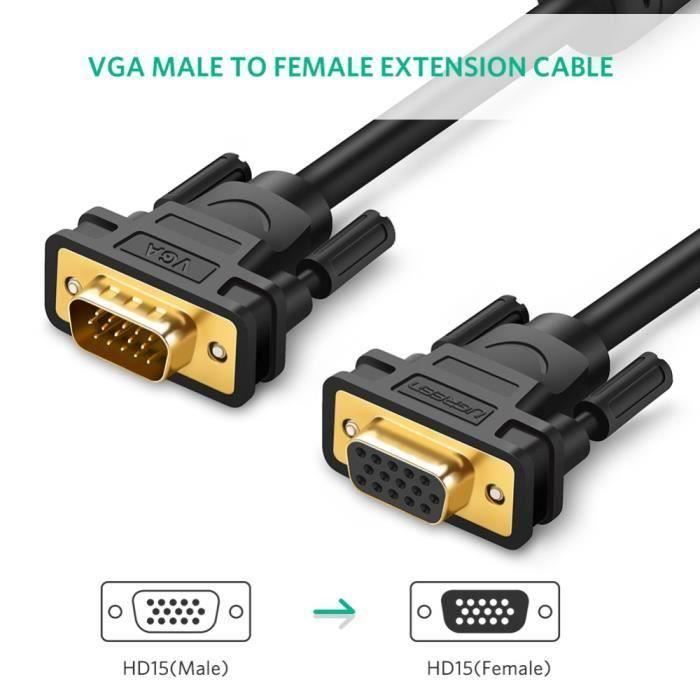 SVGA XGA Premium C/âble moniteur VGA avec c/âble audio 3,5/ mm st/ér/éo 10 m noir