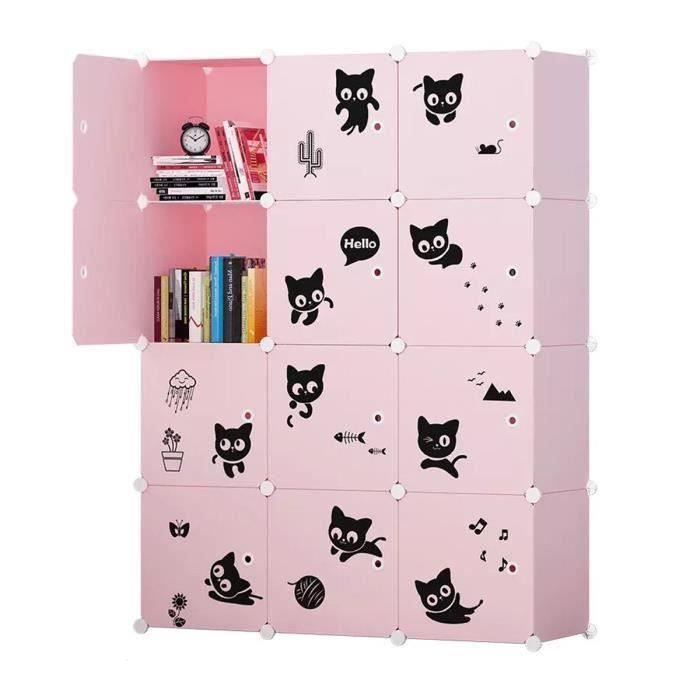 Armoire Etagere Plastique Enfants 12 Cubes Rose Armoires Meubles