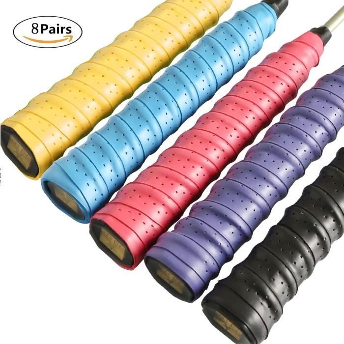 Grip Raquette de Tennis, Ancees 8 Pcs Raquette Grip Surgrip Overgrip Anti  Slip Badminton Tennis Squash Racket - Cdiscount Sport