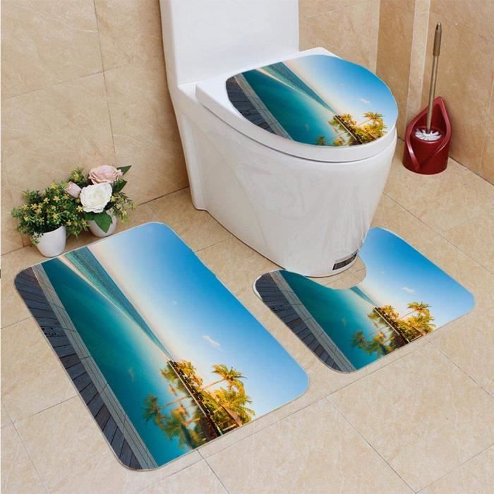 Lot De 3 Autocollants Muraux PVC Fleurs Vertes - Déco Amovible Pour Salle De Bain, Toilette, Chambre, Salon