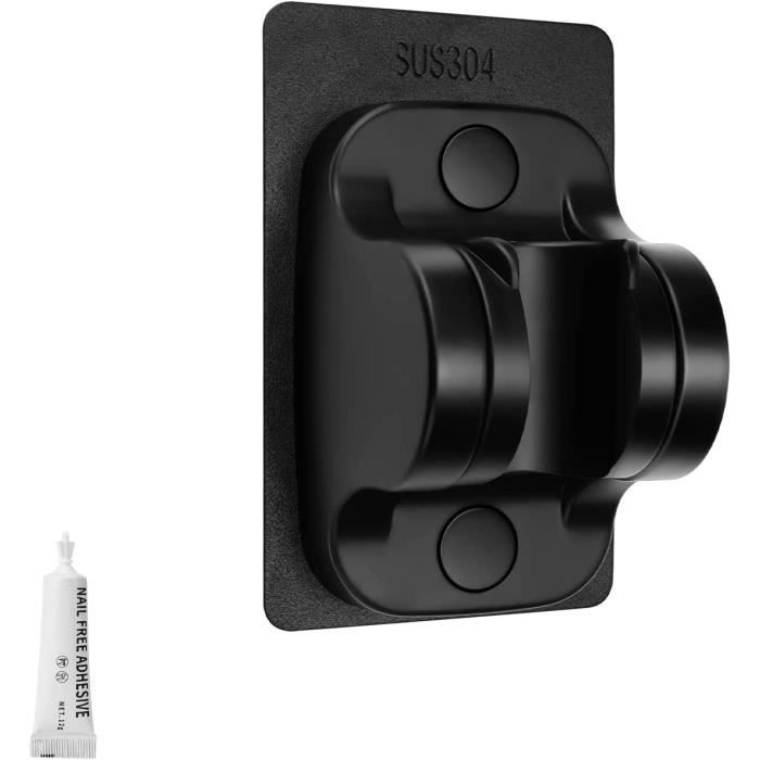 Drenky Support De Pommeau De Douche Support Douche Noir En Acier Inoxydable 304 Pour Pommeau De Douche Support Douchette à Main Universel Support De Douche Réglable à 360 ° Avec Vis D'installation