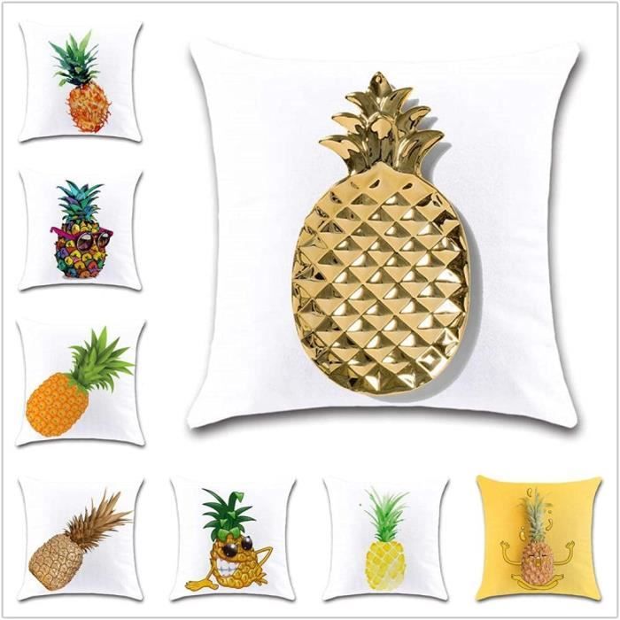 18" fruits style Ananas Coussin Couverture Plaid Taille taie d'oreiller Maison canapé décor