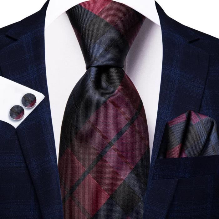 Set Homme élégant : Cravate En Soie Blanche + Boutons De Manchettes Assortis - Occasion