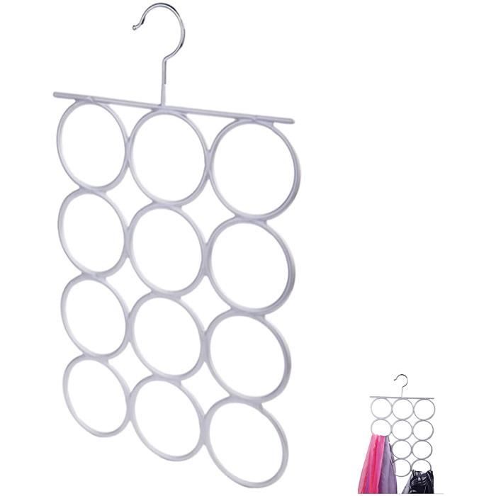Qiman 5 trous foulard écharpe châle anti-dérapant cintre en plastique organisateur fente porte-corde 