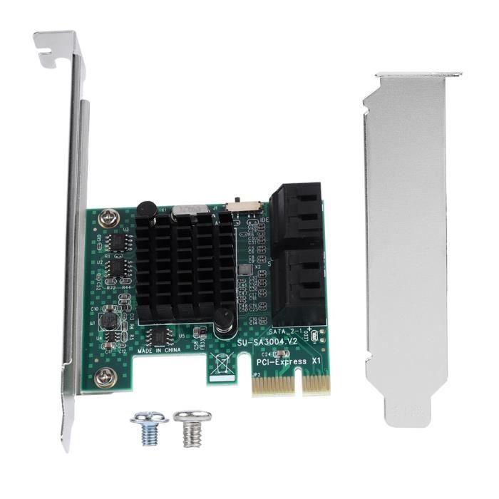 Carte PCI Express Vers 2 Ports SATA III 6 Gb/s – Compatible AHCI, Hot Plug – Pour Ajouter Des Disques Durs Sur PC – Format Profil Bas Inclus - 5