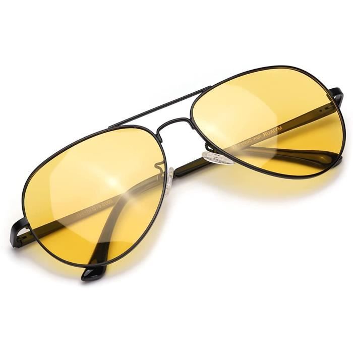 SIPLION Jaune lunette de conduite de nuit anti eblouissement avec c