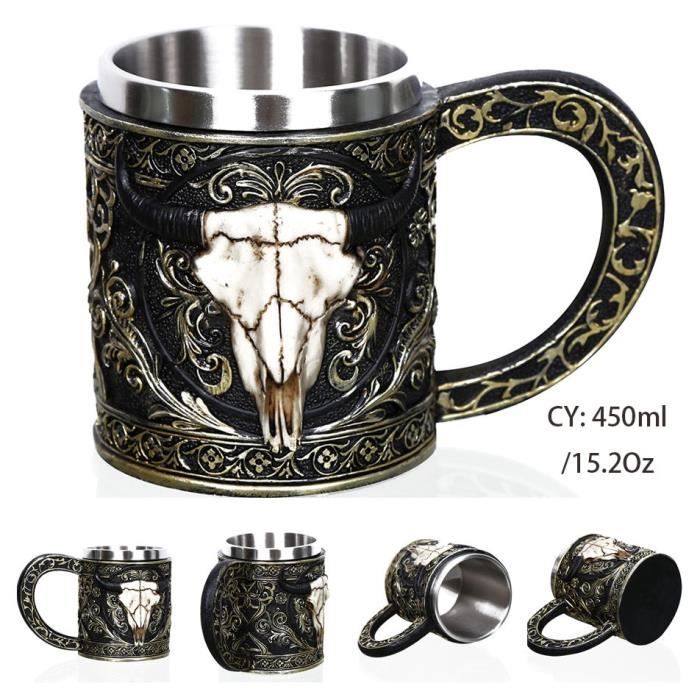 Tasse Rigolote étrier De Frein - Gobelet Bière Résine Et Inox Rouge - Cadeau Auto