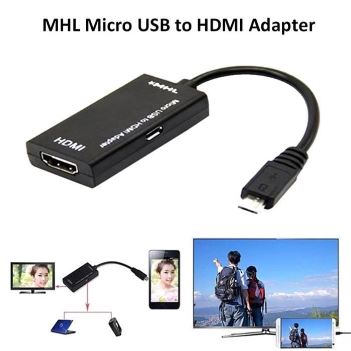 Câble convertisseur d'adaptateur micro usb vers hdmi pour téléphone Android  Hd Tv