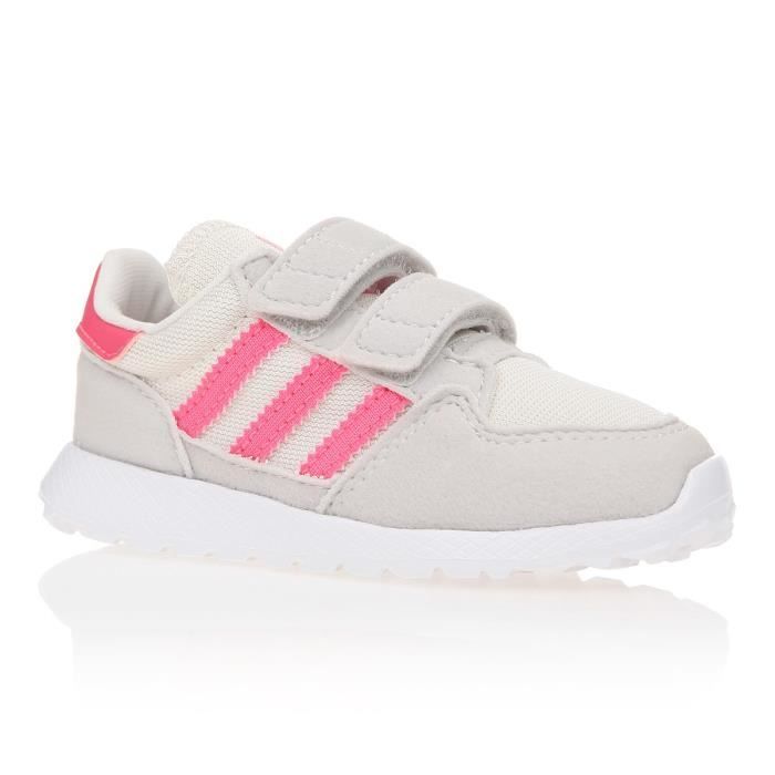 Adidas Baskets Forest Grove Blanc Rose Bebe Fille Blanc Et Rose Cdiscount Sport