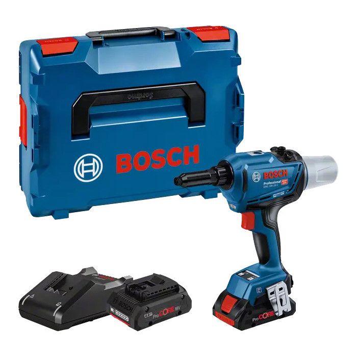 Riveteuse 18V GRG 18V-16C Professional + 2 batteries ProCORE 4Ah + chargeur rapide + coffret L-BOXX - BOSCH - 06019K5001