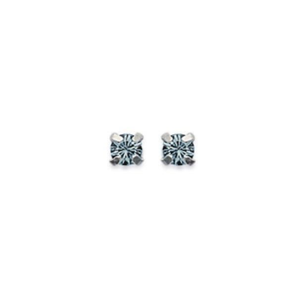Boucles d'oreilles puces en argent massif 925/1000 pierre ronde 3 mm en cristal Boucles d'oreilles puces en argent massif 925/1000 pierre ronde 3 mm en cristal