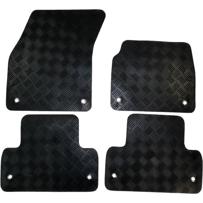Tapis De Sol Caoutchouc 3D Bords Hauts Pour Nissan Terrano 4WD (2010-2017) - 4 Pièces - Noir Titane