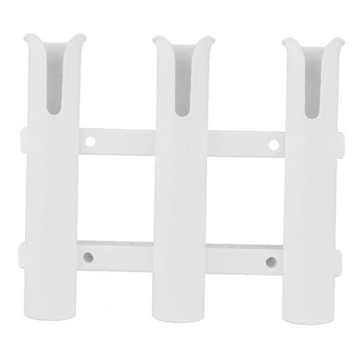 2 Supports Canne à Pêche Bateau - Acier Inox 316, Doublure PVC, Montage Encastré 90° - Longueur 21,5 Cm