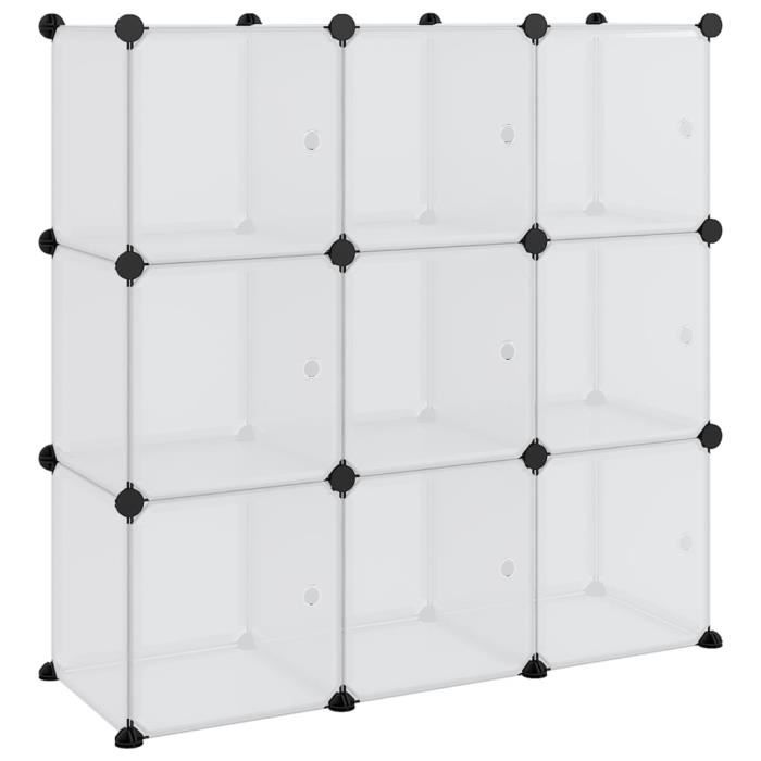 cubes de rangement 9 pcs avec portes transparent pp dilwe7842689176750