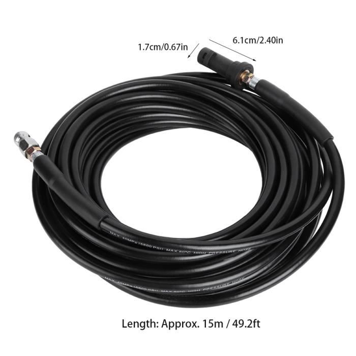 MaxEarn Kit Nettoyage Tuyau Vidange 15m - Pour Karcher, Bosch, Lavor - Buses Rotative Et Jet