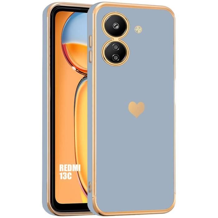 YANJIEER ESONG Coque Motif Léopard Cœur Pour Xiaomi Redmi 12