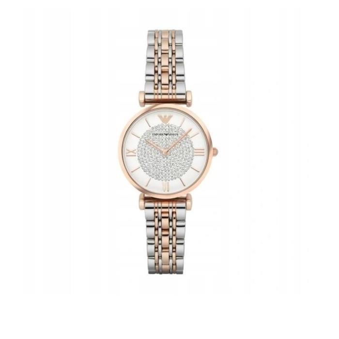 Montre Femme Emporio Armani AR1926 Quartz Analogique Acier Inoxydable Argente dore rose blanc Chic Achat vente montre Femme Adulte Blanc Acier Cdiscount