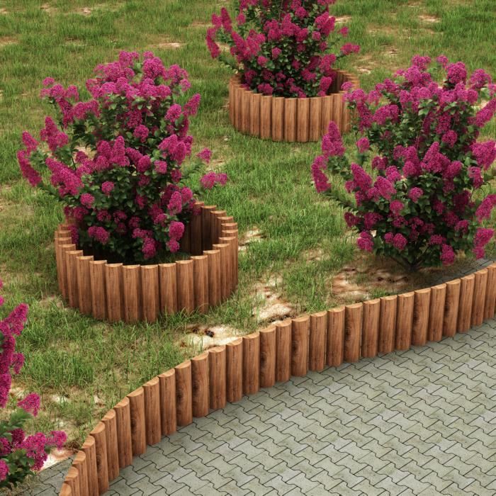 Palissade Flieden bois de pin 150 x 20 cm naturel foncé