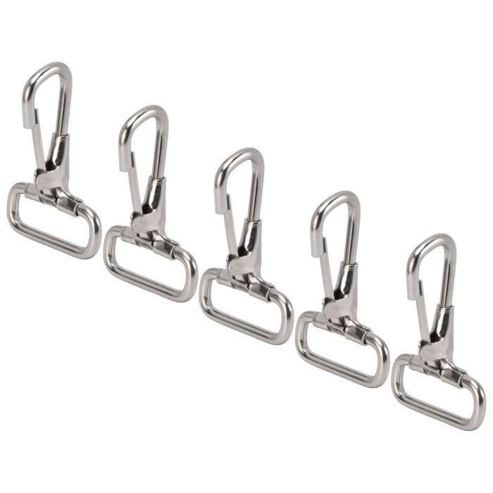 Mousquetons Acier Inoxydable 304 LISOPO - Lot De 2 - 100mm - Charge 350kg - Pour Escalade, Camping