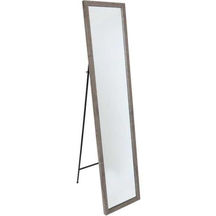 Miroir sur pied effet bois - L. 35 x l. 250 x H. 155 cm