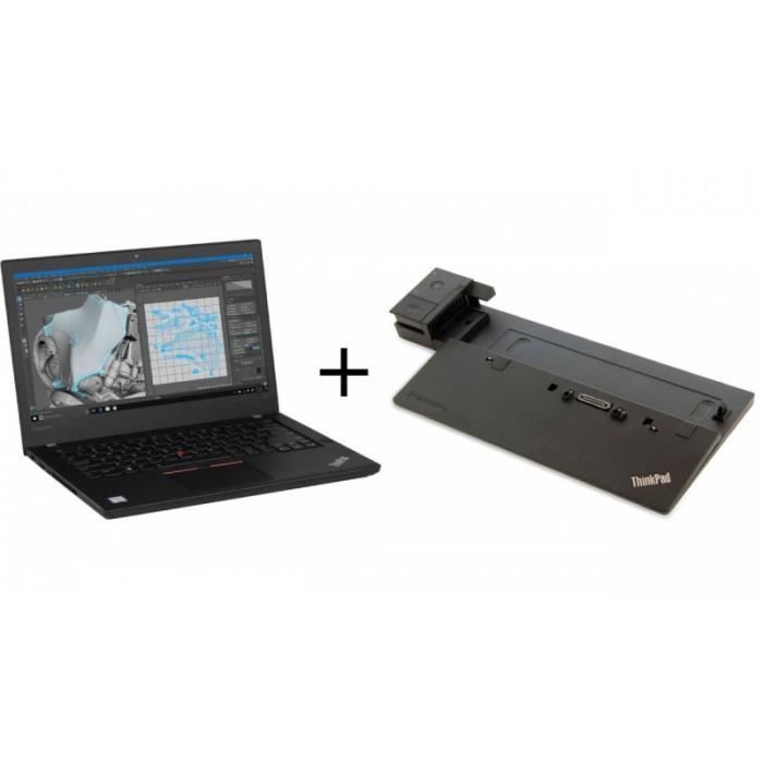 Pack Lenovo ThinkPad T470 8Go SSD + Pro Dock Type 40A1 Bon état