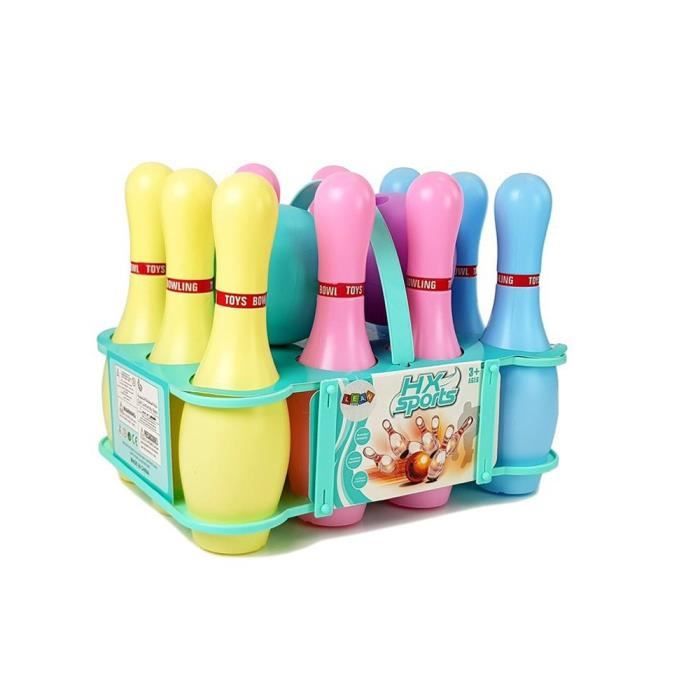 Jeu De Bowling Pour Enfants – 10 Quilles + 2 Boules, Sac De Transport Inclus, Hauteur 22 Cm – Intérieur Et Extérieur