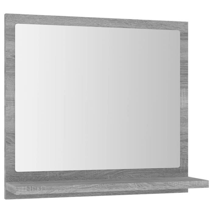 Miroir de salle de bain - MOTHINESSTO - Sonoma gris - 40x105x37 cm - Bois dingénierie - A suspendre