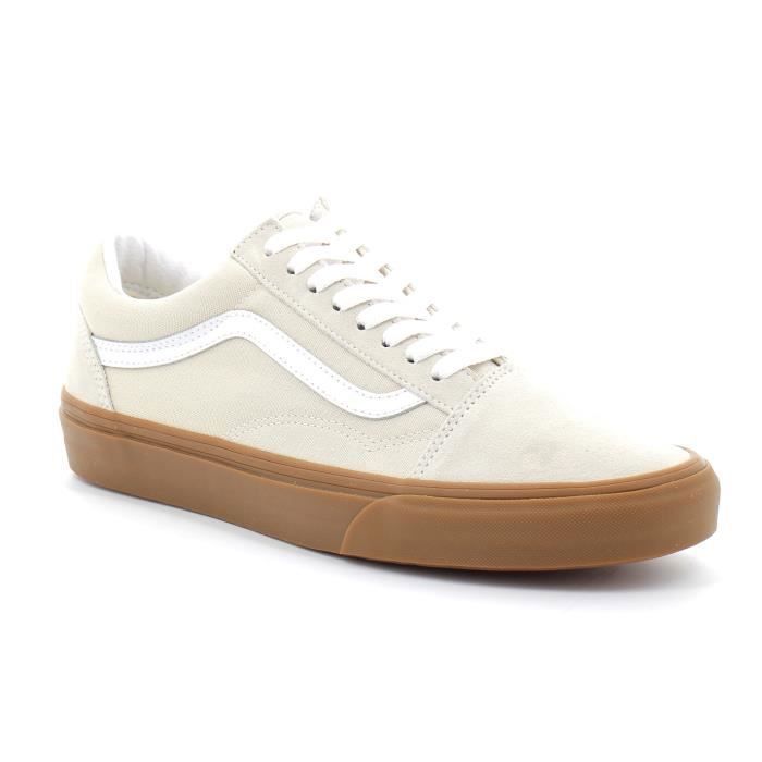 Vans Baskets Homme - VANS - Old Skool Beige - Lacets - Talon Plat - Tige Textile