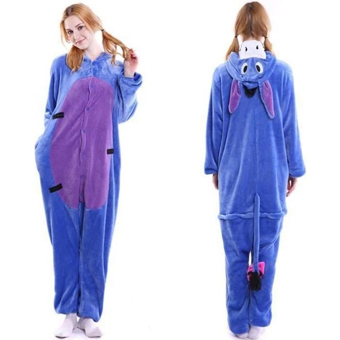 Combinaison animaux pyjama grenouillere Femme et Homme Adulte ado cartoon pour deguisement de nuit Vetement Bleu Bleu Cdiscount Pret a Porter