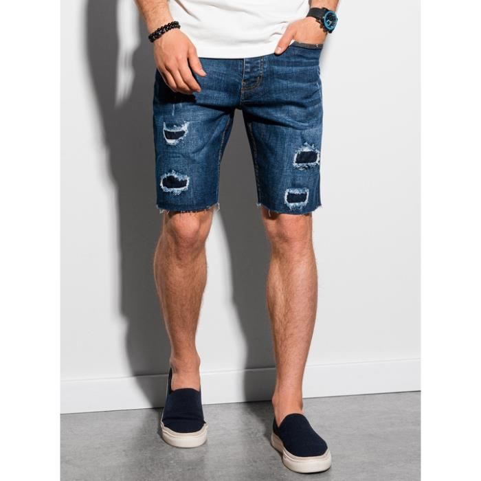 Short en Jean - Ombre - Pour Homme - Bleu