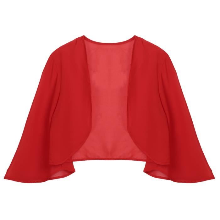 YIZYIF Femme Boléro Mousseline de Soie Cardigan Gilet Court Cache ...