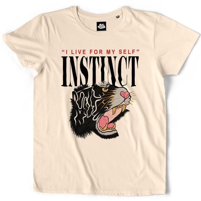 T-shirt Instinct col rond blanc homme
