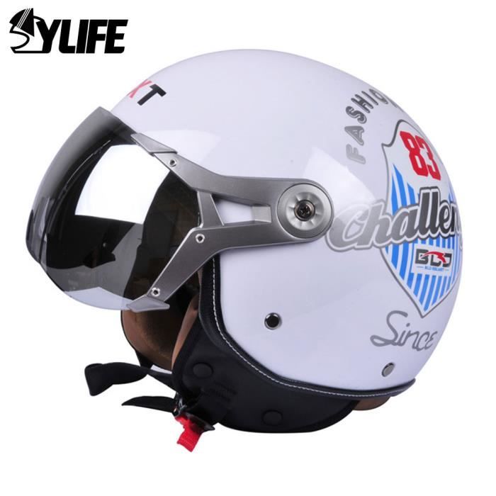 BOSERMEM Casque de moto avec lunettes de protection, homologué DOT