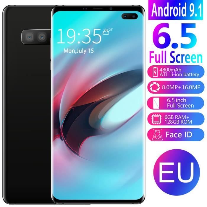 Vente Téléphone portable Smartphone S10 6,5 pouces double carte SIM 6Go RAM + 128Go ROM Android 9.1 Noir 3G pas cher Vente Téléphone portable Smartphone S10 6,5 pouces double carte SIM 6Go RAM + 128Go ROM Android 9.1 Noir 3G pas cher