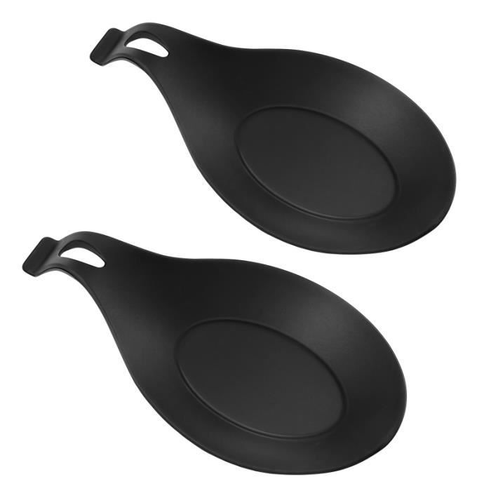 Rouge Et Noir HEMOTON 4 Pcs Repose-Cuillère Silicone Porte-Cuillère Résistant à La Chaleur Ustensile de Cuisine Reste Outil de Cuisine pour Le Restaurant à Domicile