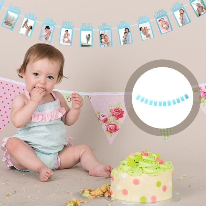 1pc Bebe 12 Mois Banniere Photo Decorative Pour Anniversaire Revelateur Pour Tirage Photo Chambre Noire Cdiscount Maison