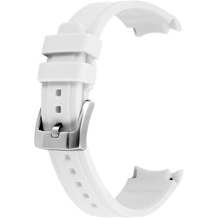 Lot De 2 Bracelets De Montre Silicone 20mm FLEURUS - Blanc Et Orange - Neuf