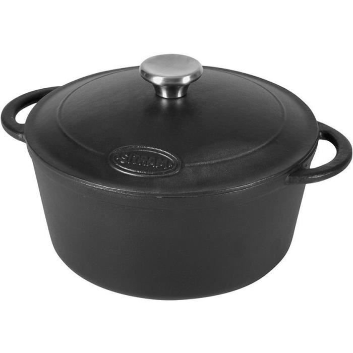 sitram cocotte tradifonte - 711075 - 4l fonte émaillée ronde noir - tous feux dont induction