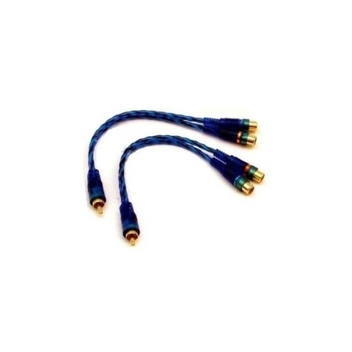 Adaptateur Y Splitter RCA 1 Male Vers 2 femelle Audio Cable Jack Stereo Voiture