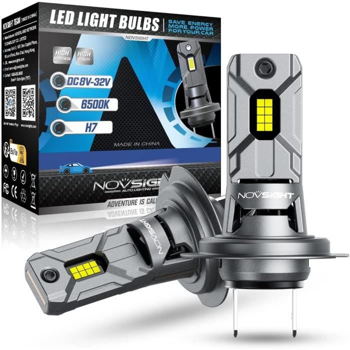 Ampoule H7 LED Voiture 16000LM 6500K Blanche Puissante 60W 500% Luminosité  1:1 Mini Design Lampes de Phares[S19] - Cdiscount Auto
