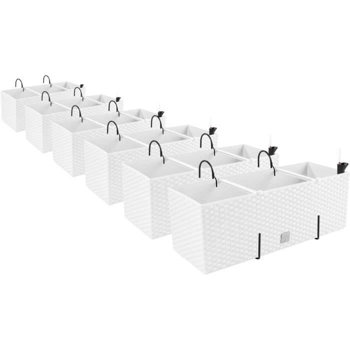 WADEO Lot de 6 Pots de Fleurs Empilable, Jardinière en Tour, Pot de