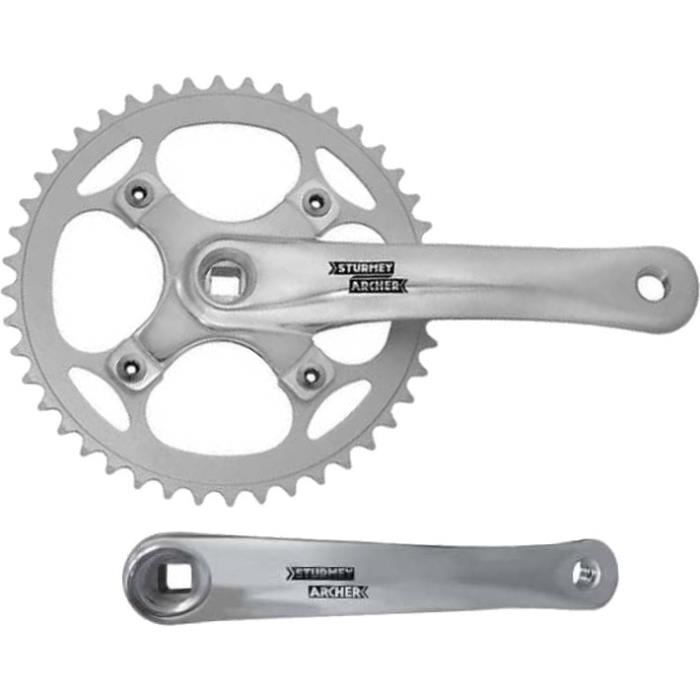 Pédalier FCS-72 42T 170 mm argent - STURMEY ARCHER - pour vélos urbains